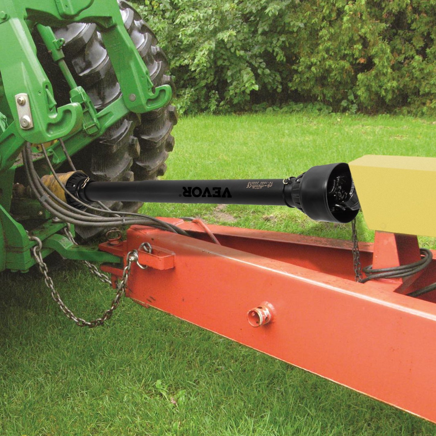 PTO Shaft, 1-3/8” PTO Drive Shaft, 6 Spline End Round End PTO Driveline Shaft, Series 4 Tractor PTO Shaft, 1-1.4 m Brush Hog PTO Shaft, Black PTO Shaft for Bush Hog/Finish Mower/Rotary Cutter