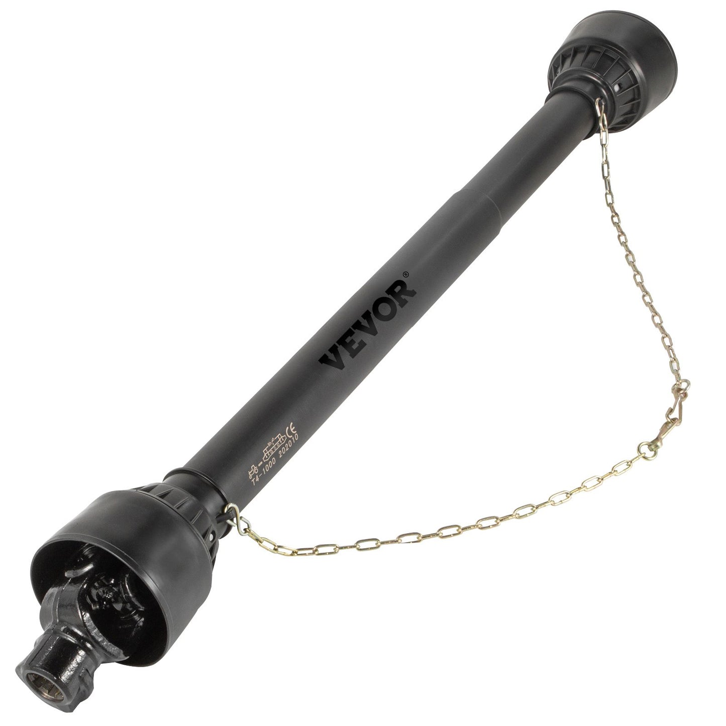 PTO Shaft, 1-3/8” PTO Drive Shaft, 6 Spline End Round End PTO Driveline Shaft, Series 4 Tractor PTO Shaft, 1-1.4 m Brush Hog PTO Shaft, Black PTO Shaft for Bush Hog/Finish Mower/Rotary Cutter