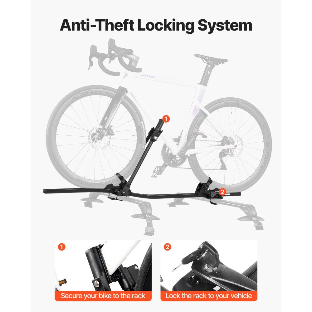 Roof Top Bike Rack Heavy Duty Car Bicycle Upright Mount Rack with Lock