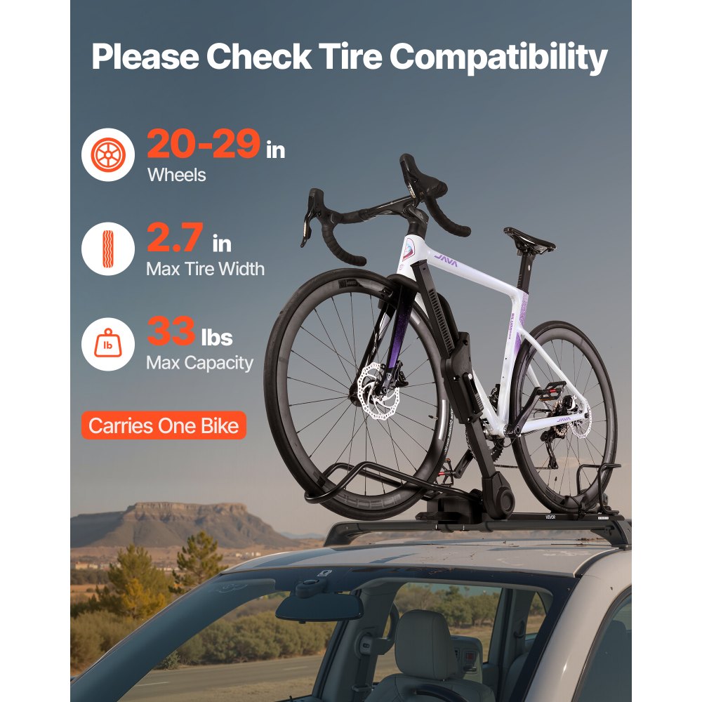 Folding Roof Top Bike Rack Heavy Duty Car Bicycle Upright Mount Rack Lock