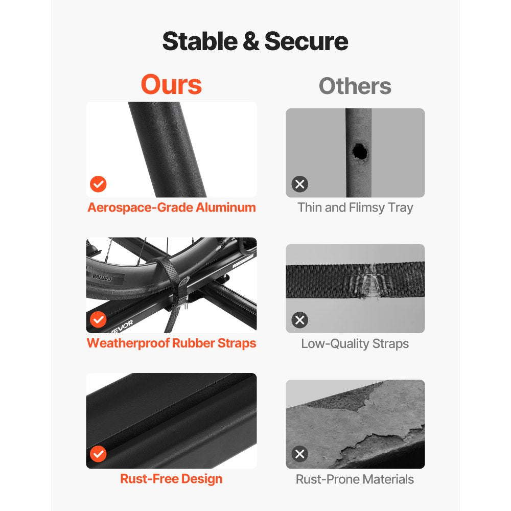 Folding Roof Top Bike Rack Heavy Duty Car Bicycle Upright Mount Rack Lock