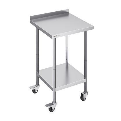 VEVOR 24 x 24 x 40 Inch Stainless Steel Work Table, Commercial Food Prep Worktable