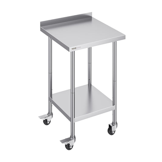 VEVOR 24 x 24 x 40 Inch Stainless Steel Work Table, Commercial Food Prep Worktable