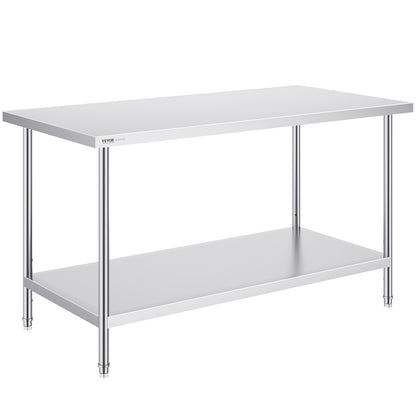 Stainless Steel Worktable: Adjustable Height, 0.76 x 1.52 x 0.86m, 27.9 kg