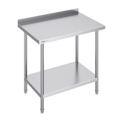 Stainless Steel Worktable with Adjustable Height for Kitchen and Restaurant Use