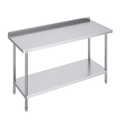 VEVOR 24 x 60 x 36 Inch Stainless Steel Work Table, Commercial Food Prep Worktable