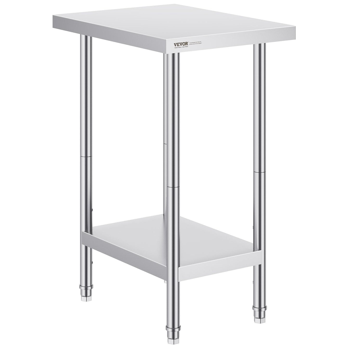 Stainless Steel Work Table, 0.61 x 0.46 x 0.86m, Adjustable Commercial Use