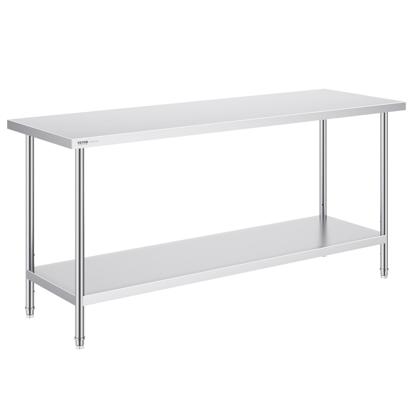 Stainless Steel Work Table, 0.61 x 1.83 x 0.86 m, Adjustable Height, Versatile Use