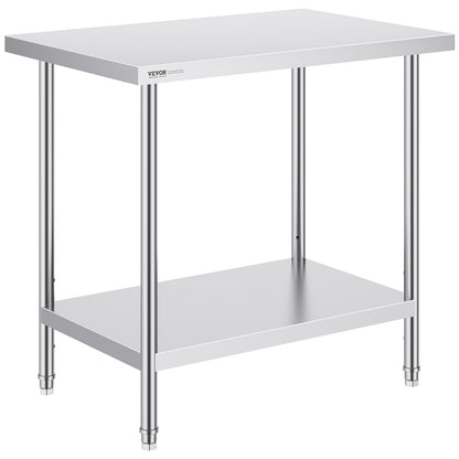 Stainless Steel Workstation, 0.61 x 0.91 x 0.86m, Adjustable Heights for Versatile Use