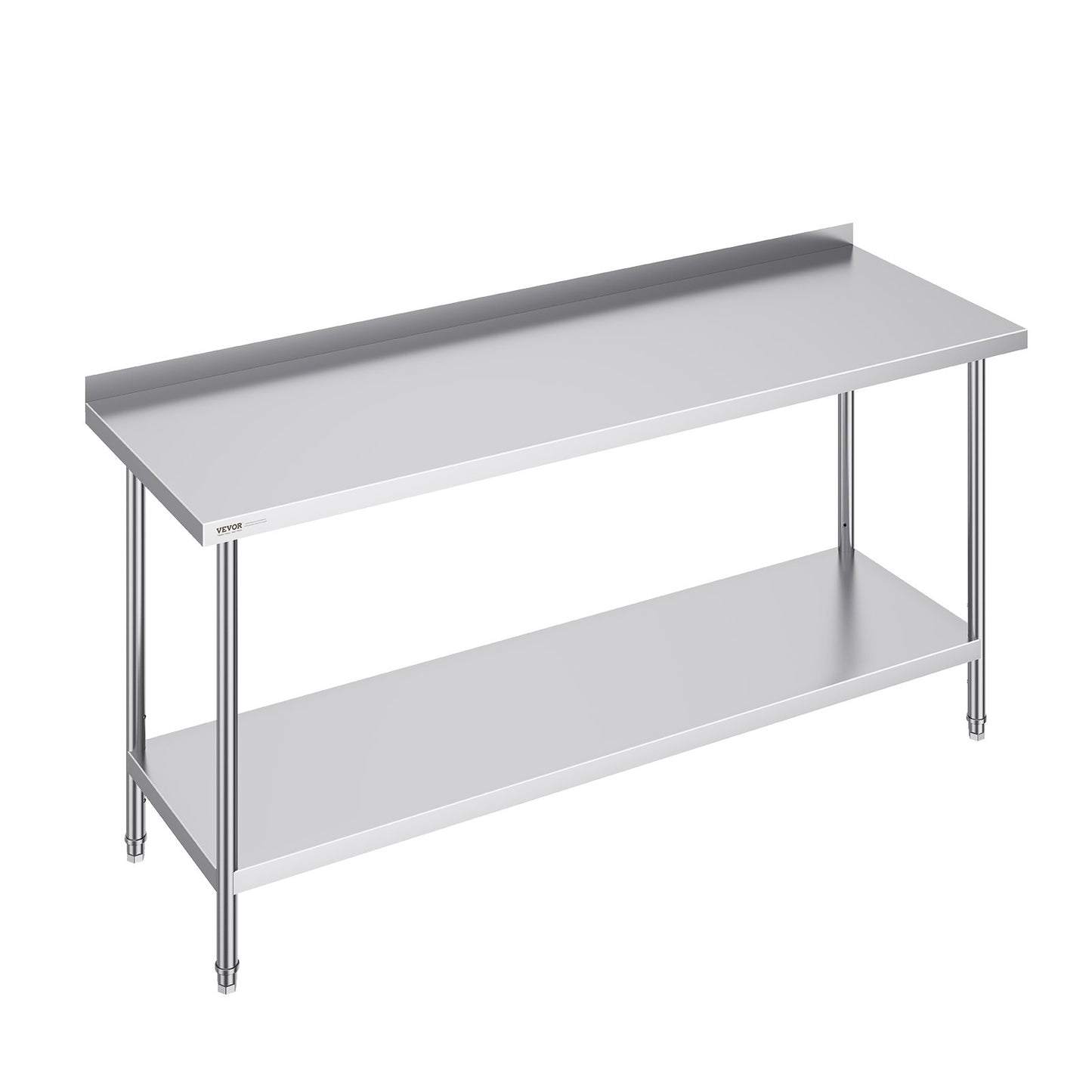 VEVOR 24 x 72 x 36 Inch Stainless Steel Work Table, Commercial Food Prep Worktable
