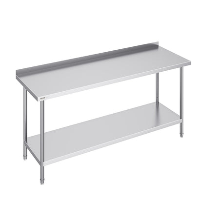VEVOR 24 x 72 x 36 Inch Stainless Steel Work Table, Commercial Food Prep Worktable