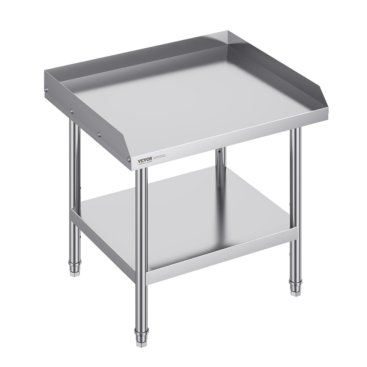 Stainless Steel Food Prep Table, 0.61 x 0.71 x 0.66m, with Backsplash & Adjustable Height