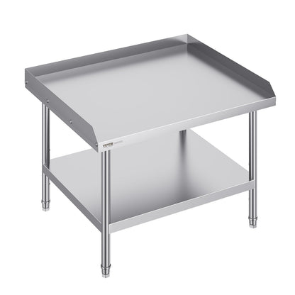 Stainless Steel Food Prep Table with Backsplash, 0.76 x 0.91 x 0.66 m, Adjustable Height