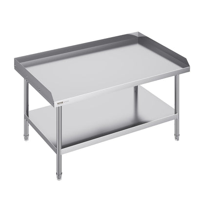 Stainless Steel Food Prep Table, 0.76 x 1.22 x 0.66m, Adjustable for Home/Restaurant