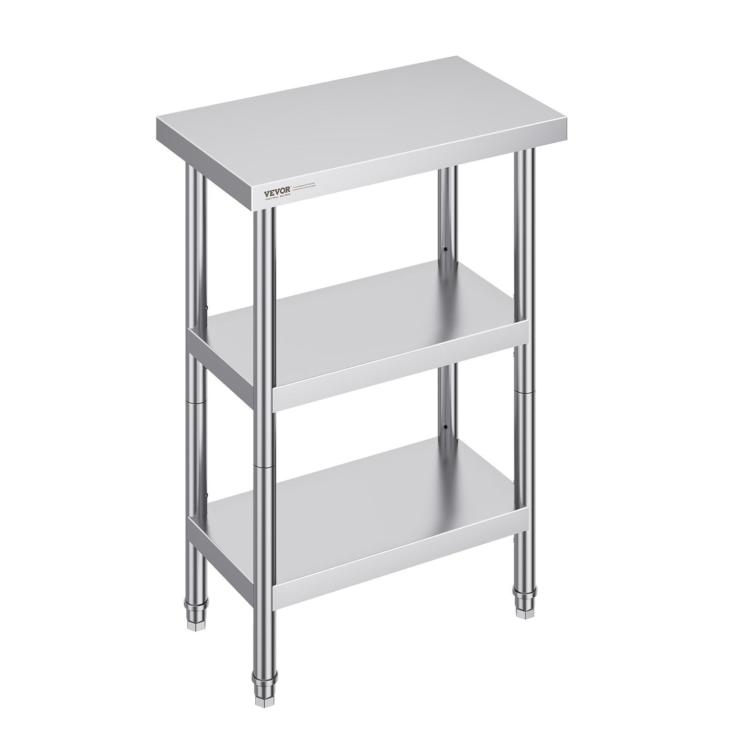 Stainless Steel Worktable: 0.36 x 0.61 x 0.86m, Adjustable for Kitchen & Garage Use