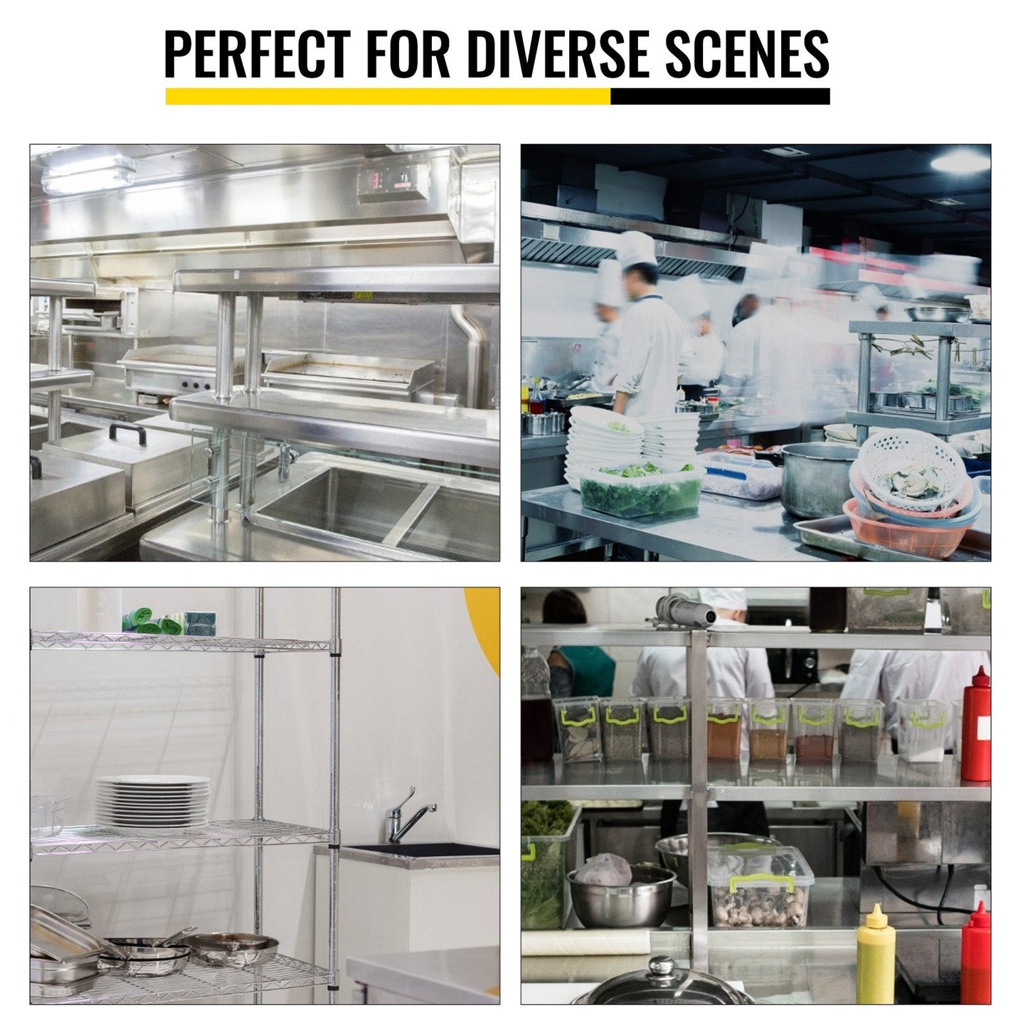 Stainless Steel 2-Tier Overshelf 30x152cm for Prep Table with Adjustable Shelf