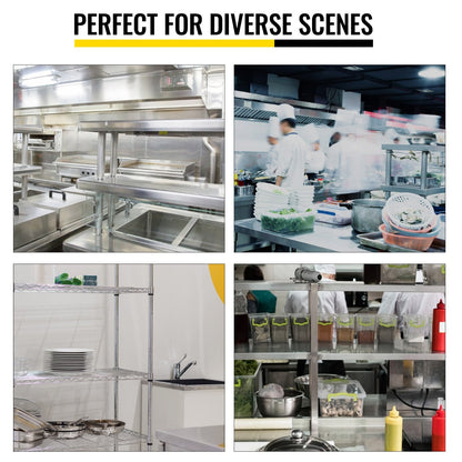 VEVOR Double Overshelf Stainless Steel Overshelf 2-Tier 30x152cm for Prep Table