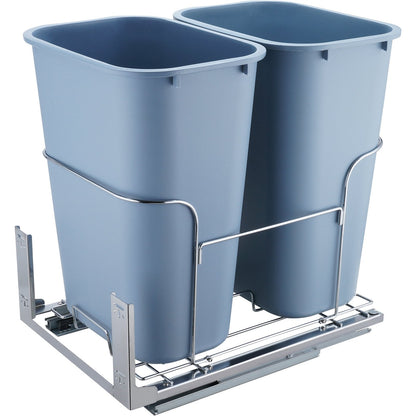 Pull-Out Double Bin Trash Can, 70L Total, Under Mount Kitchen Waste Container