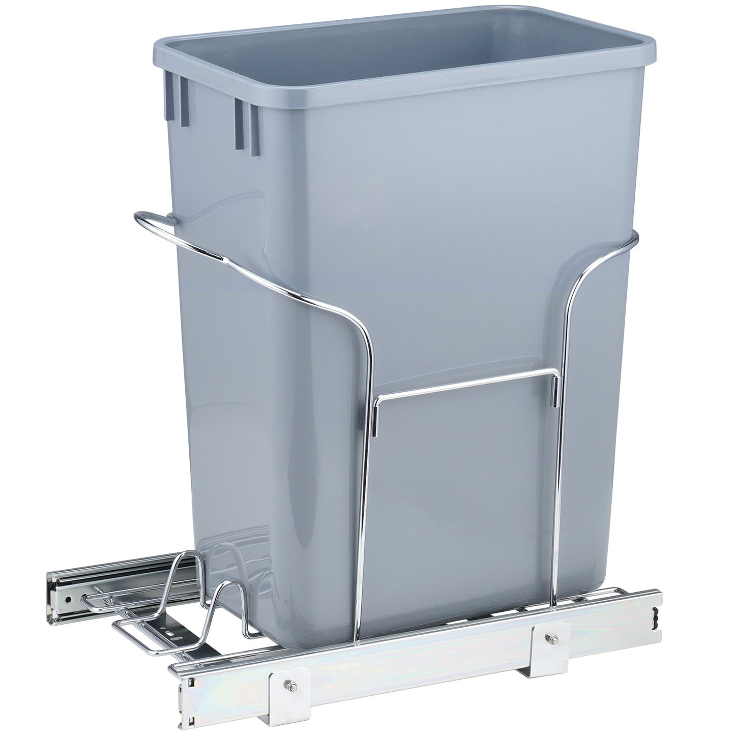 VEVOR Single Pullout Waste Container Kitchen Trash Can 29L with Handle Grey