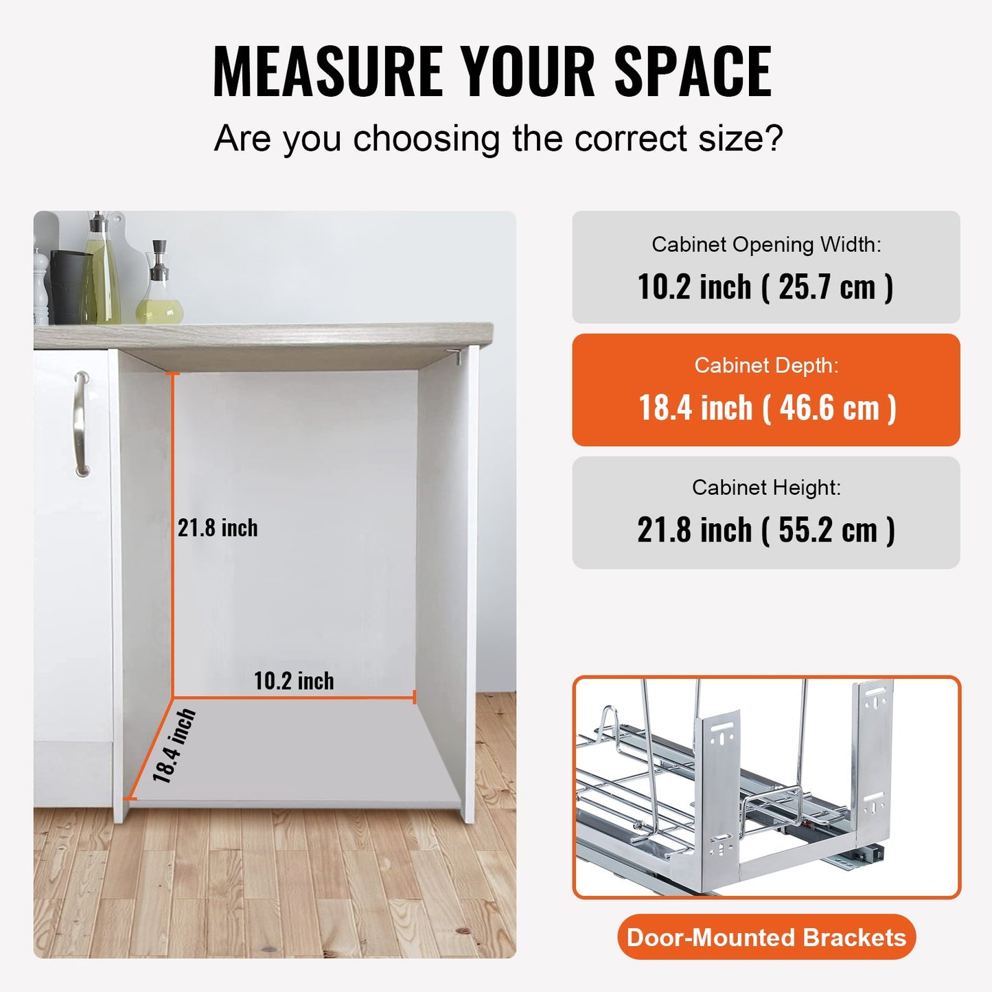 VEVOR Single Pullout Waste Container Kitchen Trash Can 35L with Soft Close Grey