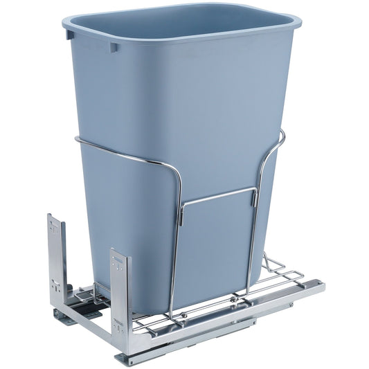 VEVOR Single Pullout Waste Container Kitchen Trash Can 35L with Soft Close Grey