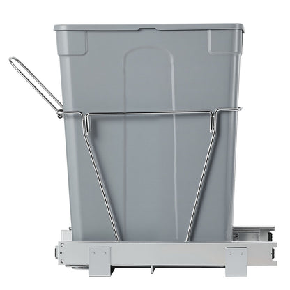 Pullout Trash Can for Kitchen Cabinets, Garbage Waste Recycling Bin, Under Mount Waste Container, with Heavy Duty Metal Full Extension Sliding System and Handle, for Sink, Under Counter
