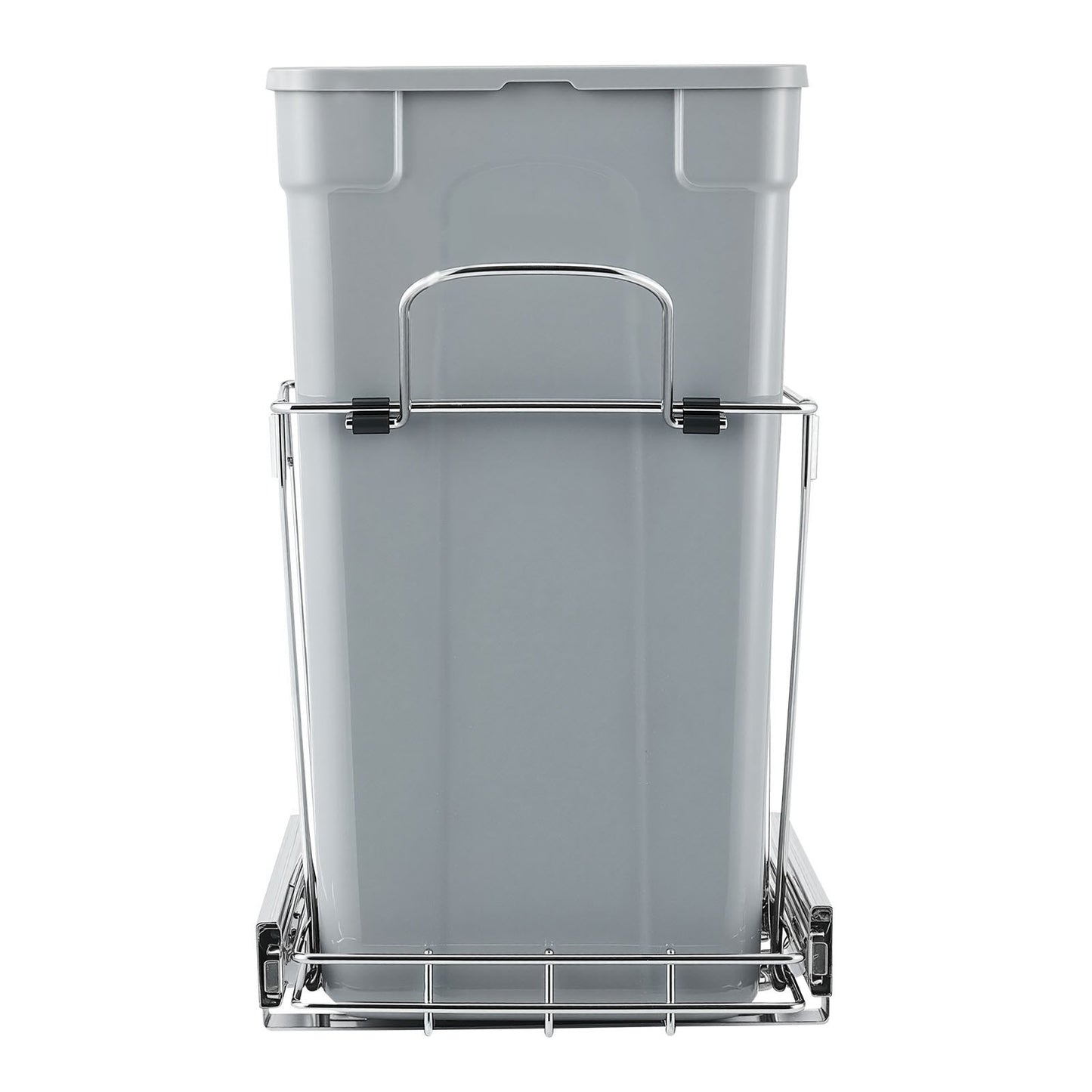 Pullout Trash Can for Kitchen Cabinets, Garbage Waste Recycling Bin, Under Mount Waste Container, with Heavy Duty Metal Full Extension Sliding System and Handle, for Sink, Under Counter