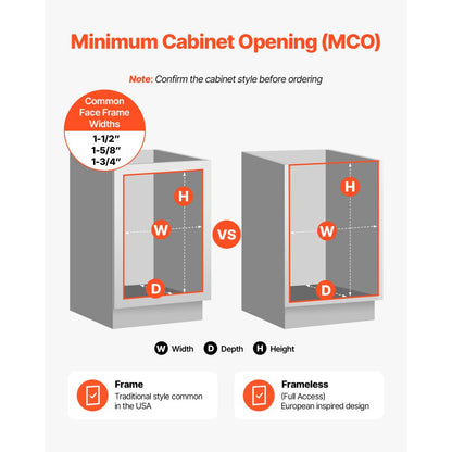 VEVOR Pullout Waste Container Under Cabinet Kitchen Garbage Bin Trash Can