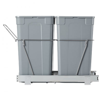 Double Pullout Waste Container Under Cabinet Kitchen Bin Trash Can