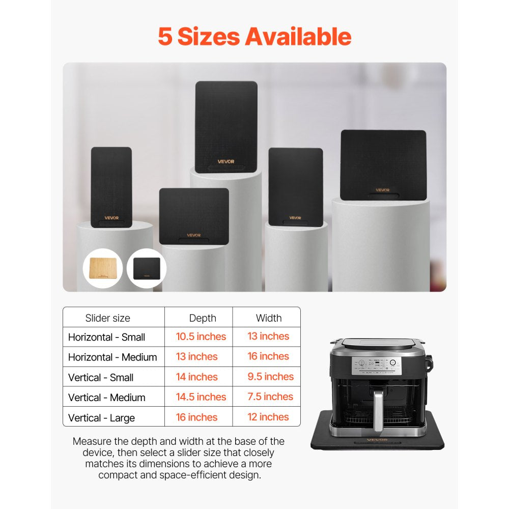 VEVOR Appliance Slider 330 x 406 x 21 mm Sliding Tray for Coffee Maker Black