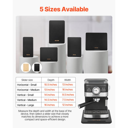 VEVOR Appliance Slider 14 x 9.5 in Sliding Tray for Coffee Maker Black