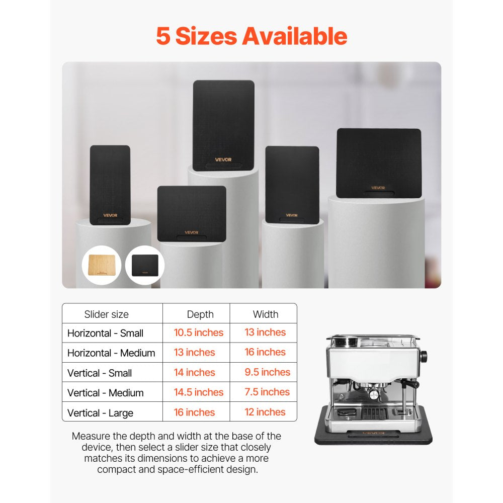 VEVOR Appliance Slider 267 x 330 x 21 mm Sliding Tray for Coffee Maker Black