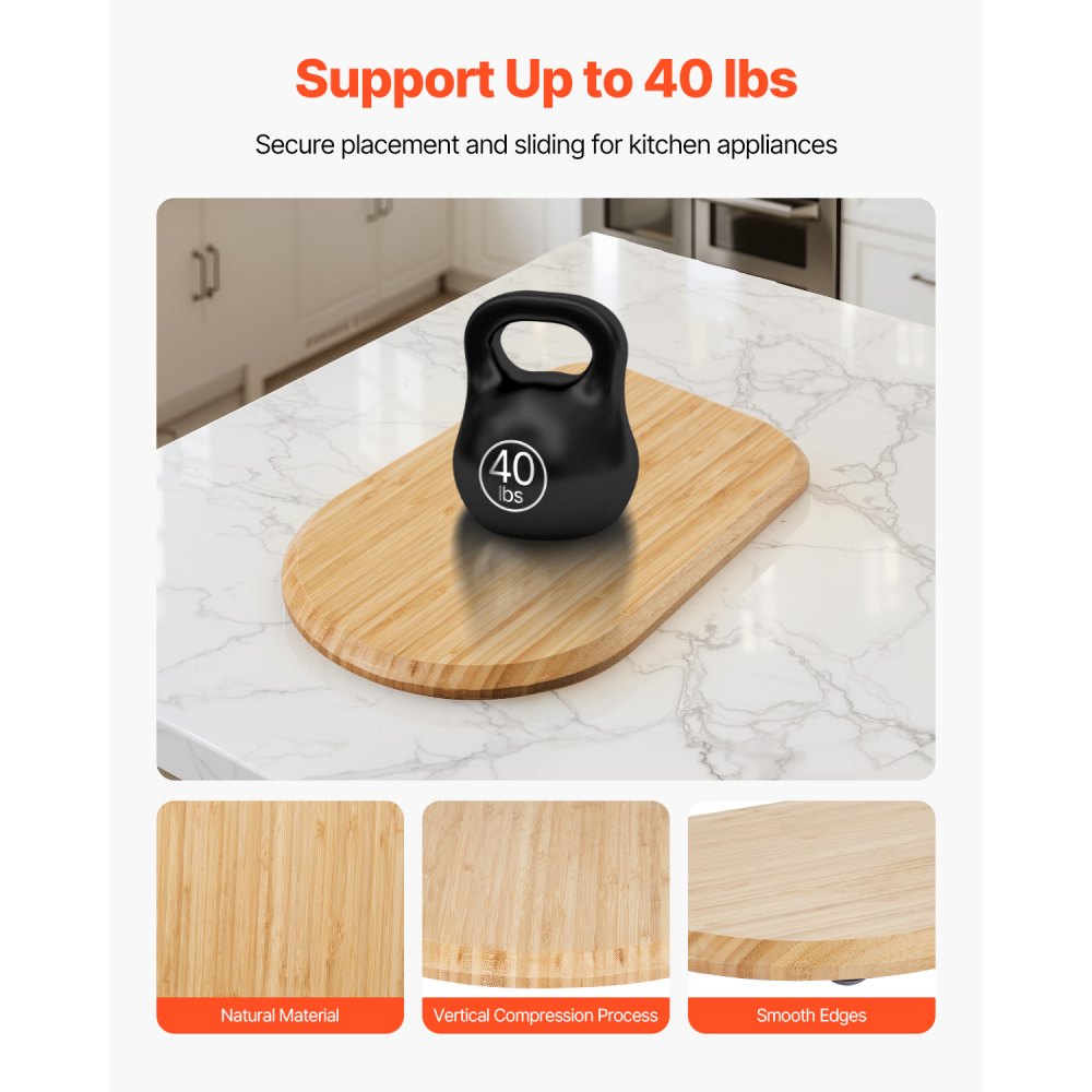 VEVOR Bamboo Mixer Slider for Tilt Head Kitchen Aid 4.5-5 Qt Stand Mixer,368 x 239 x 23 mm