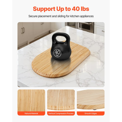 VEVOR Bamboo Mixer Slider for Tilt Head Kitchen Aid 4.5-5 Qt Stand Mixer,368 x 239 x 23 mm