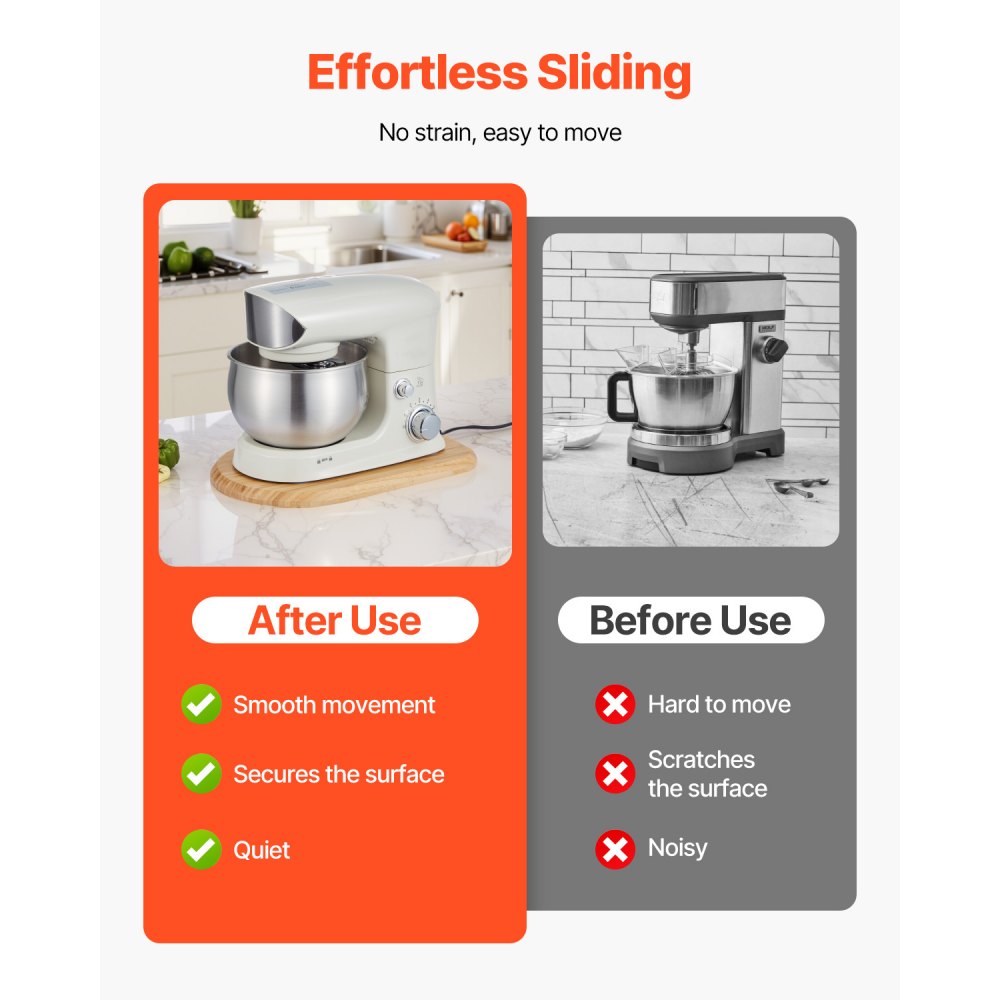 VEVOR Bamboo Mixer Slider for Tilt Head Kitchen Aid 4.5-5 Qt Stand Mixer,368 x 239 x 23 mm