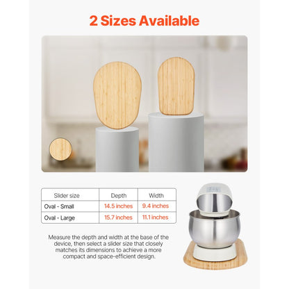 VEVOR Bamboo Mixer Slider for Tilt Head Kitchen Aid 4.5-5 Qt Stand Mixer,368 x 239 x 23 mm