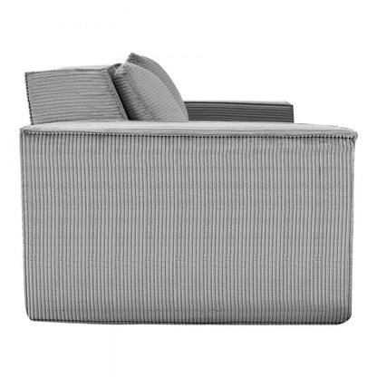 VEVOR Loveseat Sofa 160 cm 2-Seat Small Corduroy Couch No Assembly Required Gray