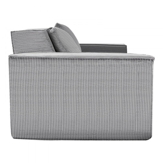 VEVOR Loveseat Sofa 160 cm 2-Seat Small Corduroy Couch No Assembly Required Gray