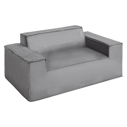 VEVOR Loveseat Sofa 160 cm 2-Seat Small Corduroy Couch No Assembly Required Gray