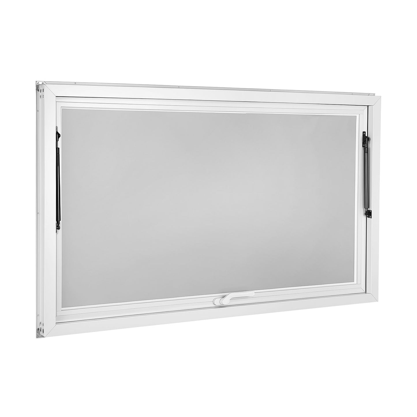 Concession Window 1524x915mm Aluminum Alloy Frame Service Window, for Food Truck, Up to 85 Degrees Stand Serving Windows w/ Awning Door and Drag Hook, Rainwater Resistant for Concession Trailer