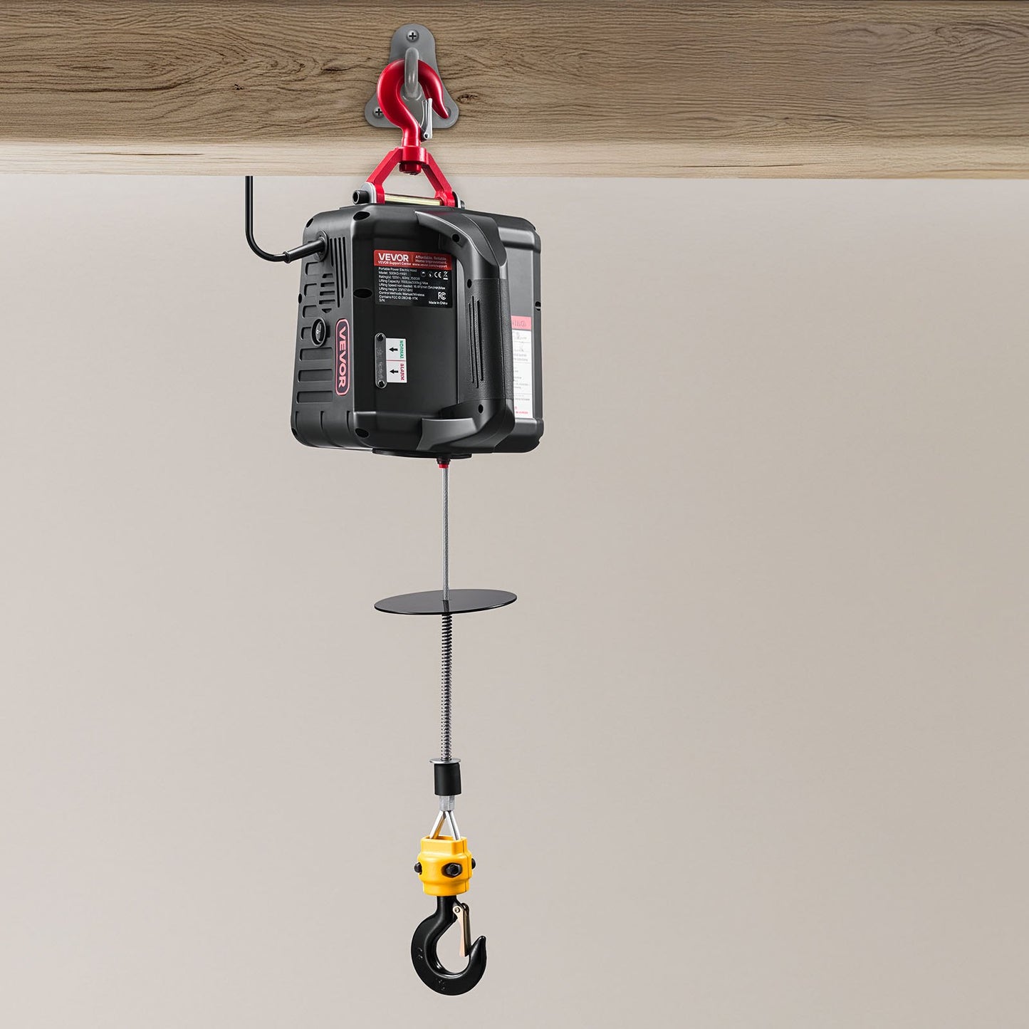 2-in-1 Electric Hoist Winch, 500 kg Capacity, 1500W Portable Power Winch Crane, 7.6 m Lifting Height, 5 m/min with Manual and Wireless Remote Control for Factory, Warehouss, Garage