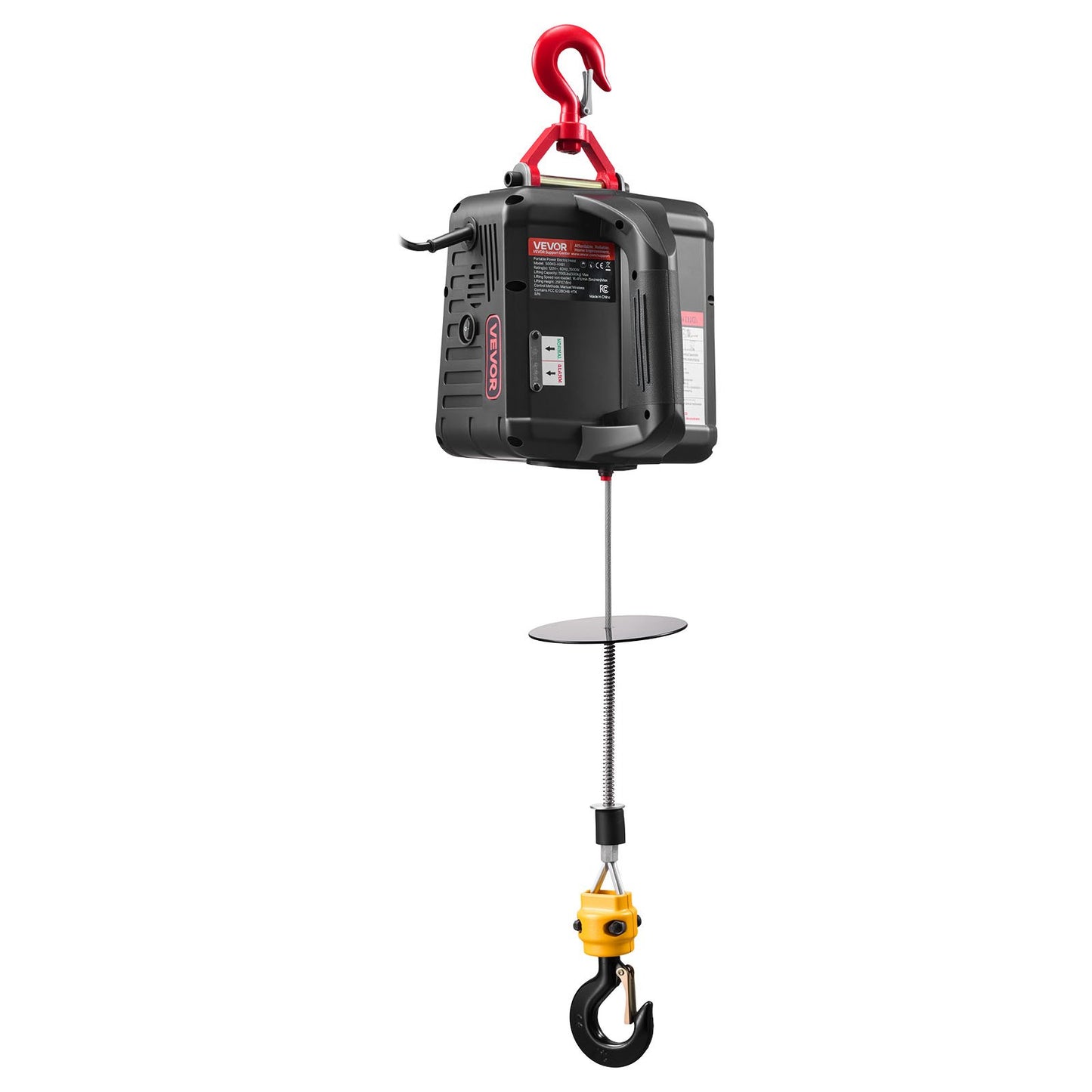 2-in-1 Electric Hoist Winch, 500 kg Capacity, 1500W Portable Power Winch Crane, 7.6 m Lifting Height, 5 m/min with Manual and Wireless Remote Control for Factory, Warehouss, Garage