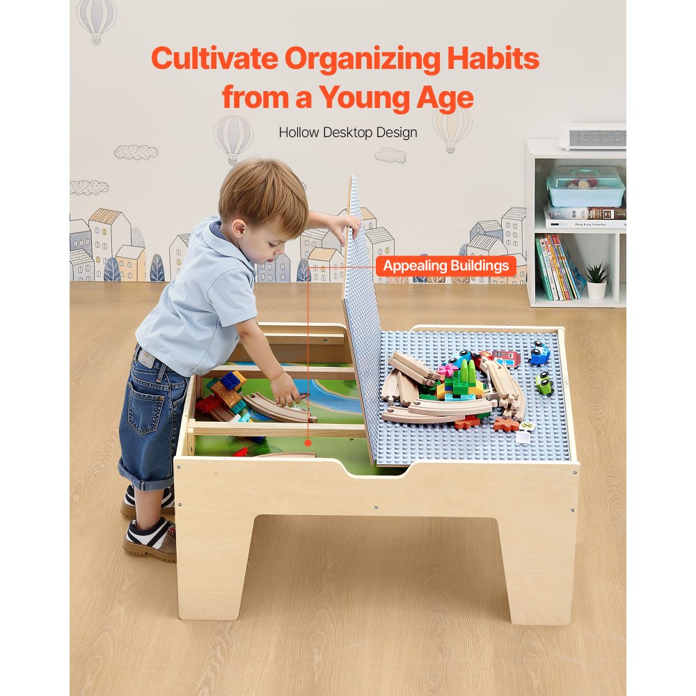 Multi-Purpose Activity Play Table 290 Building Bricks & 30 PCS Accessories