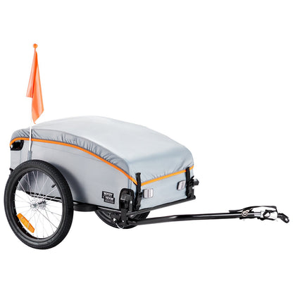 Foldable Bike Cargo Trailer, 45 kg Load, Universal Hitch, Waterproof Cover