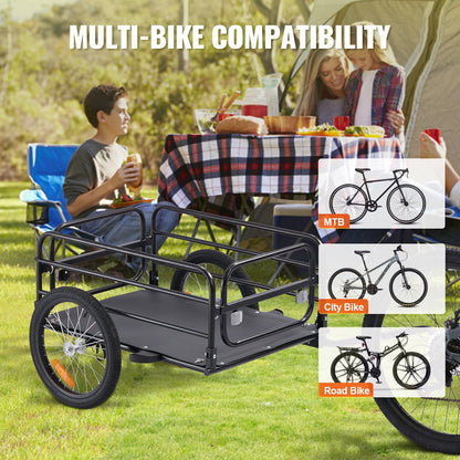 VEVOR Bike Cargo Trailer, 72.5 kg Load, Heavy-Duty Bicycle Wagon Cart, Foldable
