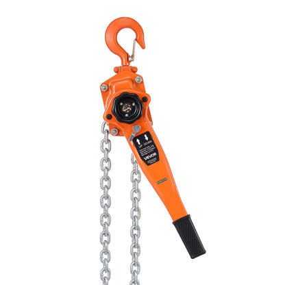 Manual Lever Chain Hoist, 1-1/2T 1500KG Capacity Heavy Duty Come Along, 3M Lift G80 Alloy Steel Chain With Dual Pawl Mechanical Brake, 360° Rotating Hooks, for Warehouse Construction Garage