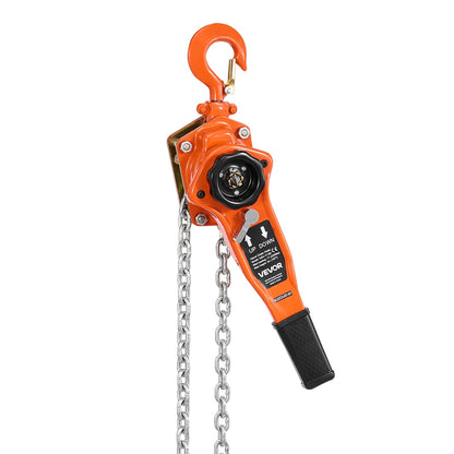 Manual Lever Chain Hoist, 1T 1000KG Capacity Heavy Duty Come Along, 3M Lift G80 Alloy Steel Chain With Dual Pawl Mechanical Brake, 360° Rotating Hooks, for Warehouse Construction Garage