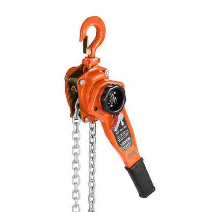 Manual Lever Chain Hoist, 1T 1000KG Capacity Heavy Duty Come Along, 3M Lift G80 Alloy Steel Chain With Dual Pawl Mechanical Brake, 360° Rotating Hooks, for Warehouse Construction Garage