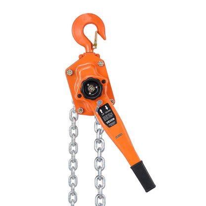 Manual Lever Chain Hoist, 3T 3000KG Capacity Heavy Duty Come Along, 6M Lift G80 Alloy Steel Chain With Dual Pawl Mechanical Brake, 360° Rotating Hooks, for Warehouse Construction Garage