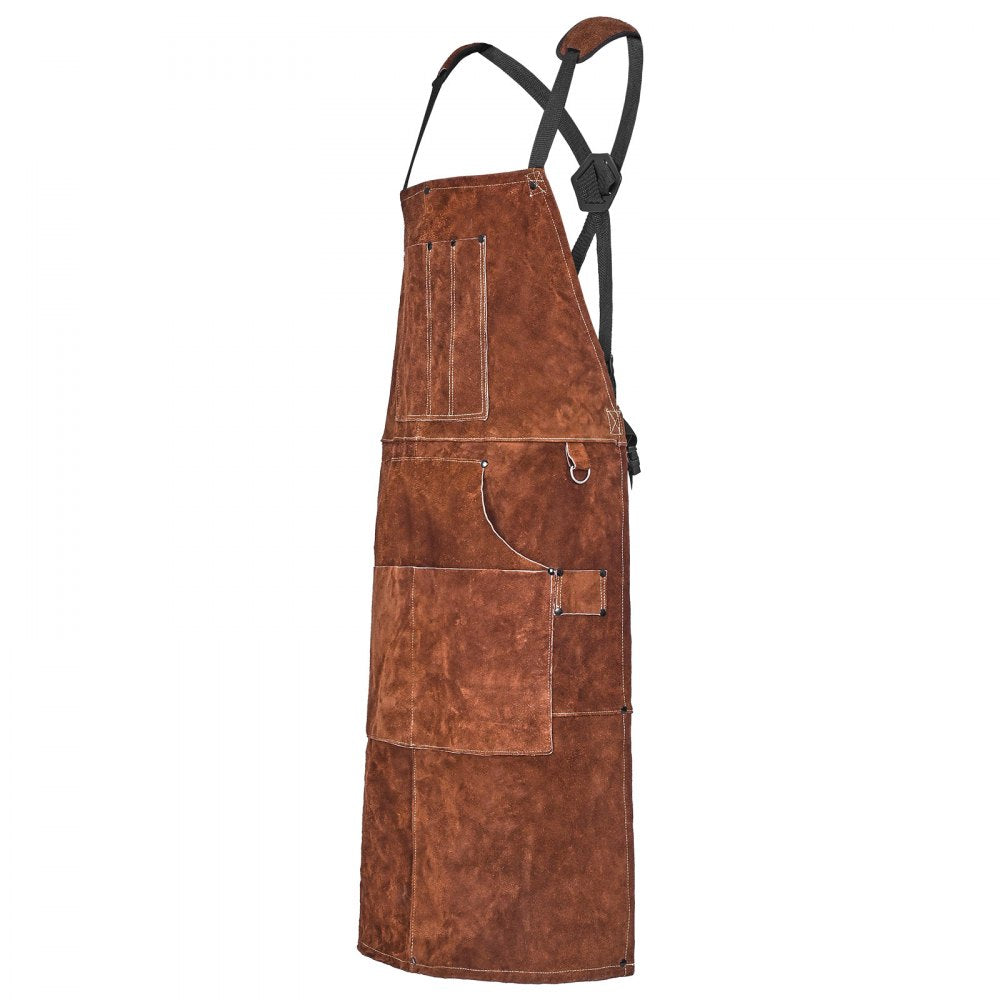 VEVOR Leather Welding Work Apron Heavy Duty Cowhide Heat Resistant Welding Apron